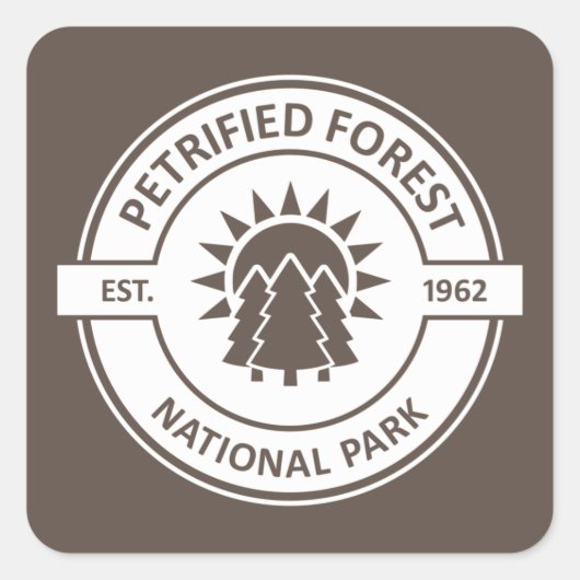 Petrified Forest National Park Sun Trees Vierkante Sticker (Voorkant)