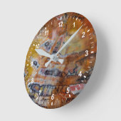 Petrified Wood Brown Ronde Klok (Hoek)