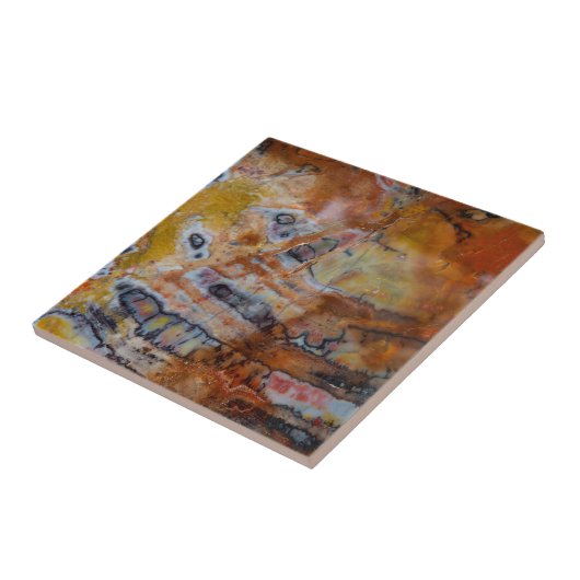 Petrified Wood Brown Tegeltje (Zijkant)