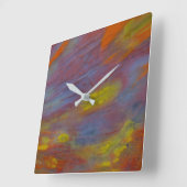 Petrified Wood Close-up Vierkante Klok (Hoek)