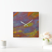 Petrified Wood Close-up Vierkante Klok (Huis)