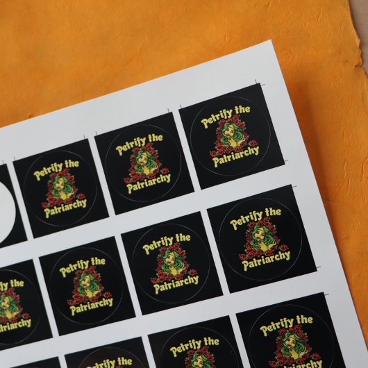 Petrify the Patriarchy feminist medusa Ronde Sticker