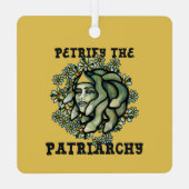 Petrify the Patriarchy Medusa Gorgon Metalen Ornament (Achterkant)