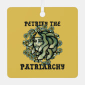 Petrify the Patriarchy Medusa Gorgon Metalen Ornament (Voorkant)