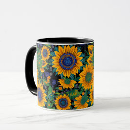 Petrikivka Oekraïense volks kunst. Zonnebloemen bl Mok