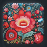 Petrikivka Ukrainian traditional art Papieren Bordje<br><div class="desc">Petrikivka Ukrainian traditional art. Original watercolour painting.</div>