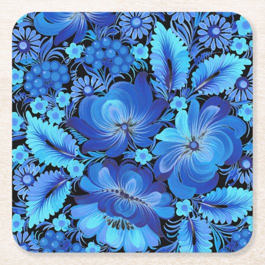 Petrikivka Ukrainian traditional folk art Kartonnen Onderzetters (Voorkant)