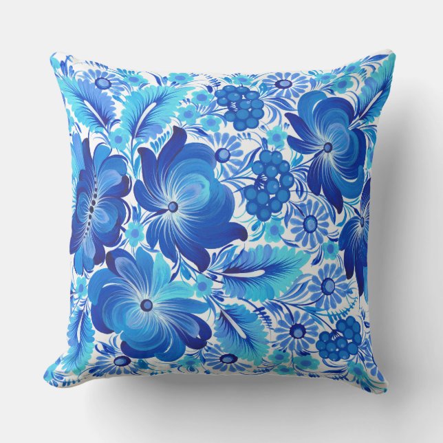 Petrikivka Ukrainian traditional folk art.  Kussen (Voorkant)