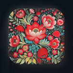 Petrikivka Ukrainian traditional folk art  Papieren Bordje<br><div class="desc">Petrikivka Ukrainian traditional folk art watercolour painting.</div>