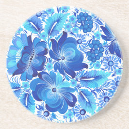 Petrikivka Ukrainian traditional folk art. Zandsteen Onderzetter