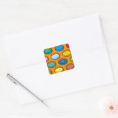 Petrischalen Meerkleurig Vierkante Sticker (Envelop)