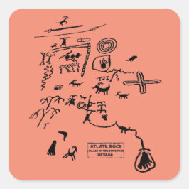 Petroglifen bij Atlatl Rock in Valley of Fire Stat Vierkante Sticker