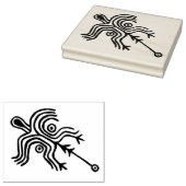 Petroglyf Rotskunst Sjamaan Rubber Stempel (Gestempeld)