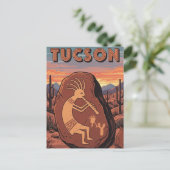 Petroglyf Tuscon Arizona Reis Briefkaart (Staand voorkant)