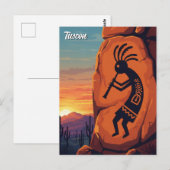 Petroglyf Tuscon Arizona Reis Briefkaart (Voorkant / Achterkant)