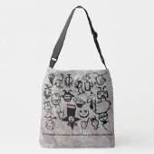 Petroglyph-collecties maskers en -koppen crossbody tas (Achterkant)