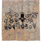 petroglyph-collecties maskers en -koppen douchegordijn (Voorkant)
