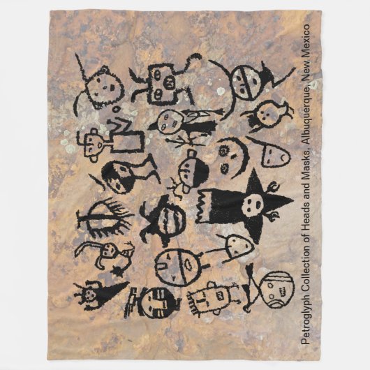 petroglyph-collecties maskers en -koppen fleece deken (Voorkant)
