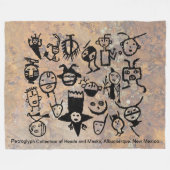 petroglyph-collecties maskers en -koppen fleece deken (Voorkant (Horizontaal))