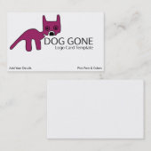 Petroglyph Dog Logo Sjabloon - Paarse hond Visitekaartje (Voorkant / Achterkant)