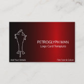 Petroglyph Man Symbool Logo Visitekaartje (Voorkant)