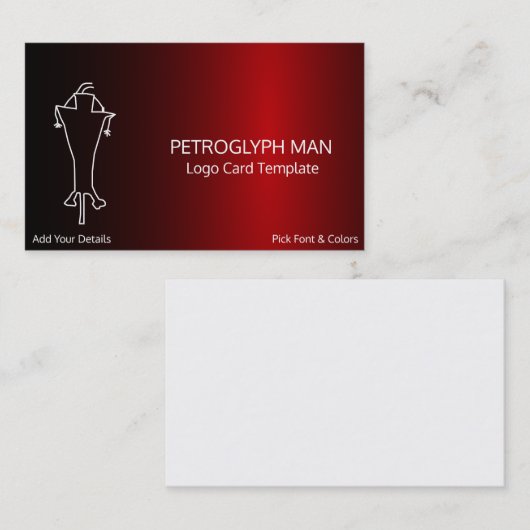 Petroglyph Man Symbool Logo Visitekaartje (Voorkant / Achterkant)
