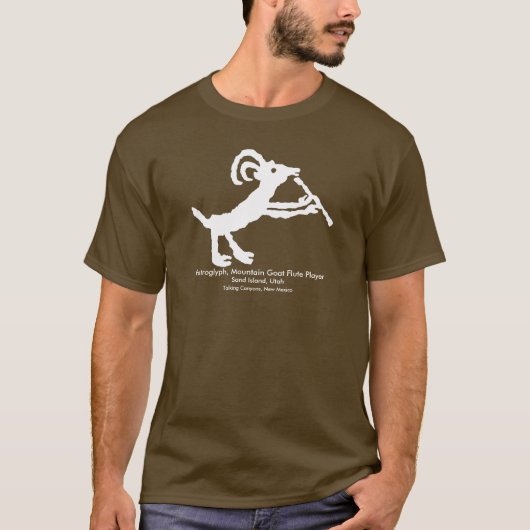 Petroglyph, Mountain Goat fluitspeler T-shirt (Voorkant)