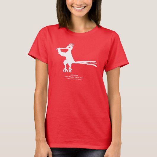 Petroglyph, New Mexico Road Runner T-shirt (Voorkant)