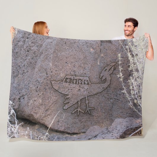 Petroglyph Ongeïdentificeerde Vliegende Object Fle Fleece Deken (In situ)