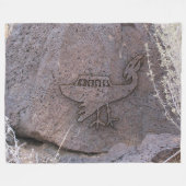 Petroglyph Ongeïdentificeerde Vliegende Object Fle Fleece Deken (Voorkant (Horizontaal))