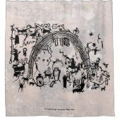 Petroglyph-paneel Douchegordijn (Voorkant)