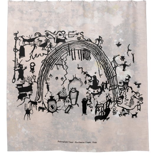 Petroglyph-paneel Douchegordijn (Voorkant)