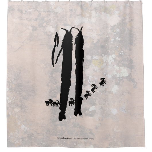 Petroglyph-paneel Douchegordijn (Voorkant)