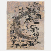 Petroglyph-paneel Fleece Deken (Voorkant)