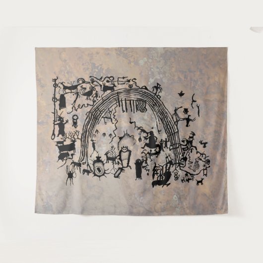 Petroglyph-panel - Rochester Creek, Utah Wandkleed (Voorkant (horizontaal))