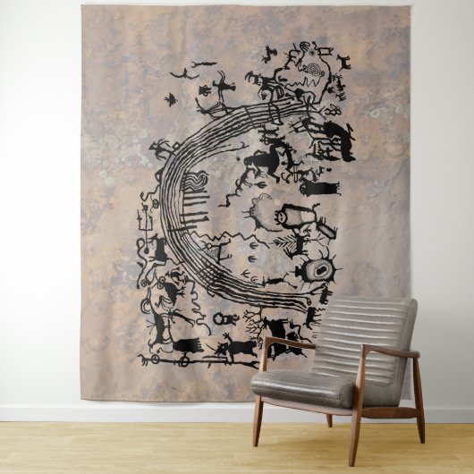 Petroglyph-panel - Rochester Creek, Utah Wandkleed (In situ)