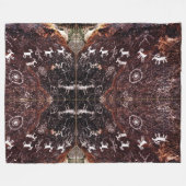 PETROGLYPH SOUTHWESTERN NATIVE INDIAN DESIGN FLEECE DEKEN (Voorkant (Horizontaal))