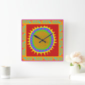 Petroglyph Sun Folk Art Wall klok (Huis)