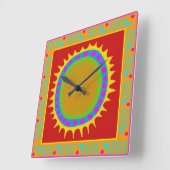 Petroglyph Sun Folk Art Wall klok (Hoek)