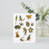 Petroglyph Symbolen Beer Healer's Hand Cave Artwor Briefkaart (Staand voorkant)