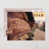 Petroglyph van de Grote Hunt, Nine Mile Canyon, UT Briefkaart (Voorkant / Achterkant)