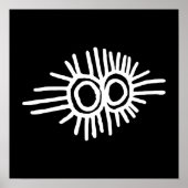 Petroglyph van een eclips van de zon en de maan poster (Voorkant)