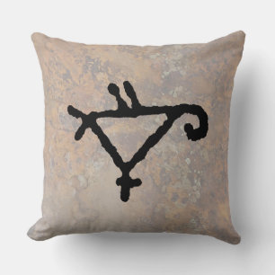 Petroglyph van een gestileerde papegaai kussen