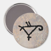 Petroglyph van een gestileerde papegaai magneet (Voorkant / Achterkant)