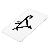 Petroglyph van een gestileerde papegaai magneet (Linkerzijde)