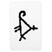Petroglyph van een gestileerde papegaai magneet (Verticaal)