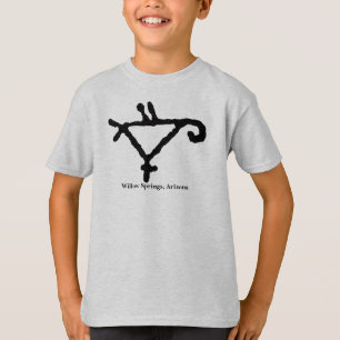 Petroglyph van een gestileerde papegaai t-shirt