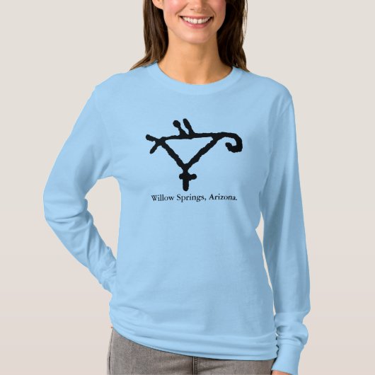Petroglyph van een gestileerde papegaai t-shirt (Voorkant)