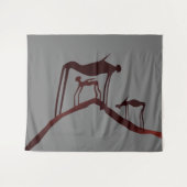 Petroglyphs Afrikaanse grotkunst - Oude dieren Wandkleed (Voorkant (horizontaal))