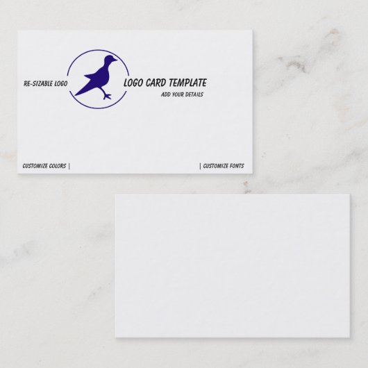 Petroglyphs Blue Bird Logo Visitekaartje (Voorkant / Achterkant)